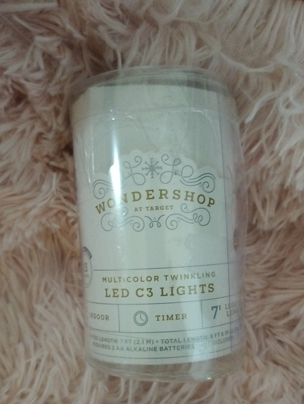 Wondershop White and Gold LED C3 Twinkling String Lights
